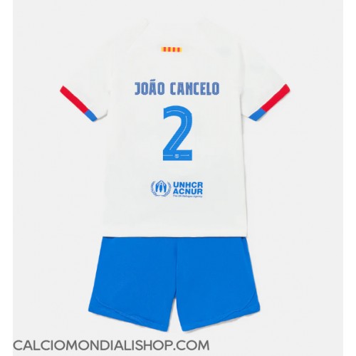 Maglie da calcio Barcelona Joao Cancelo #2 Seconda Maglia Bambino 2023-24 Manica Corta (+ Pantaloni corti)